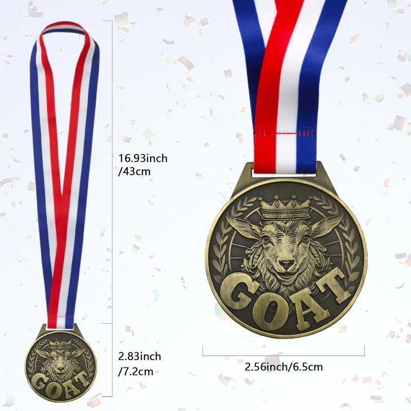 YUJUE Goat Medal - 3ft Greatest Champion Medal of All Time, Goat Pendant Medal with Neck Strap, Goat Award Chain for Football Basketball Sports Championship MVP Award and Tournament League Champion - Image 2